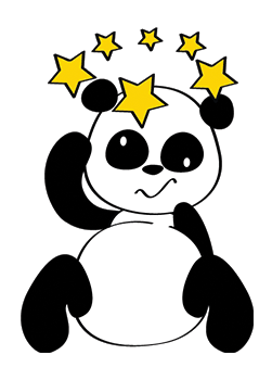 Panda Un'Anime avec des étoiles
